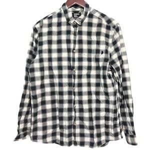 Cuidado con el perro shirt Mens Large Flannel Long Sleeve Button Down Black